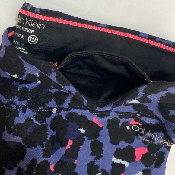 Calvin Klein Performance WICK Leggings Ruched Hem Animal Cheetah Print Sz Small - Picture 11 of 12